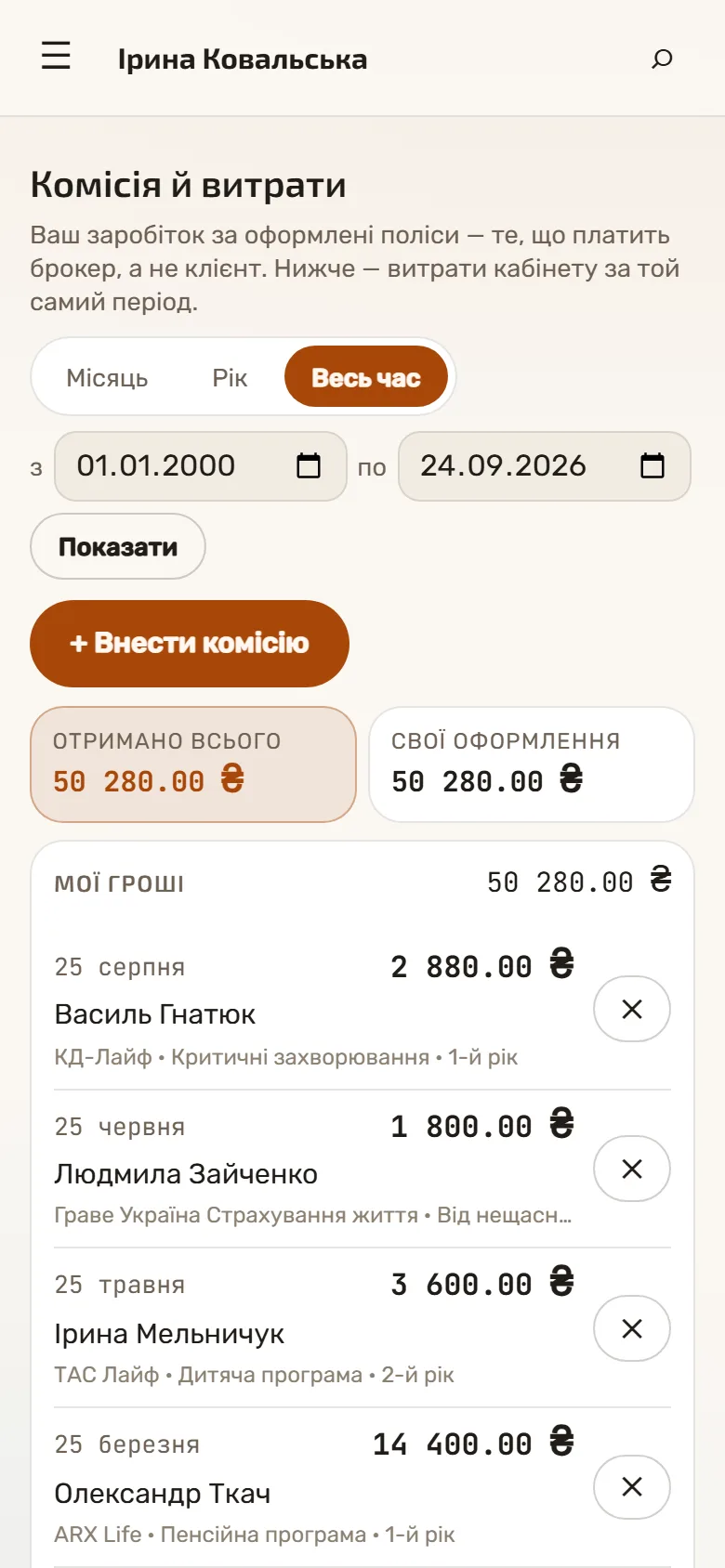 Знімок кабінету на телефоні: комісія